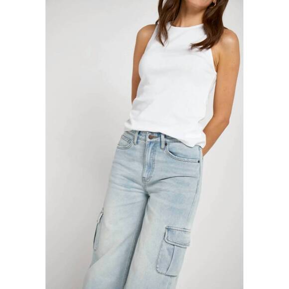 NEW OLIVER LOGAN madison wide leg cargo jeans in hotel california - Picture 4 of 4